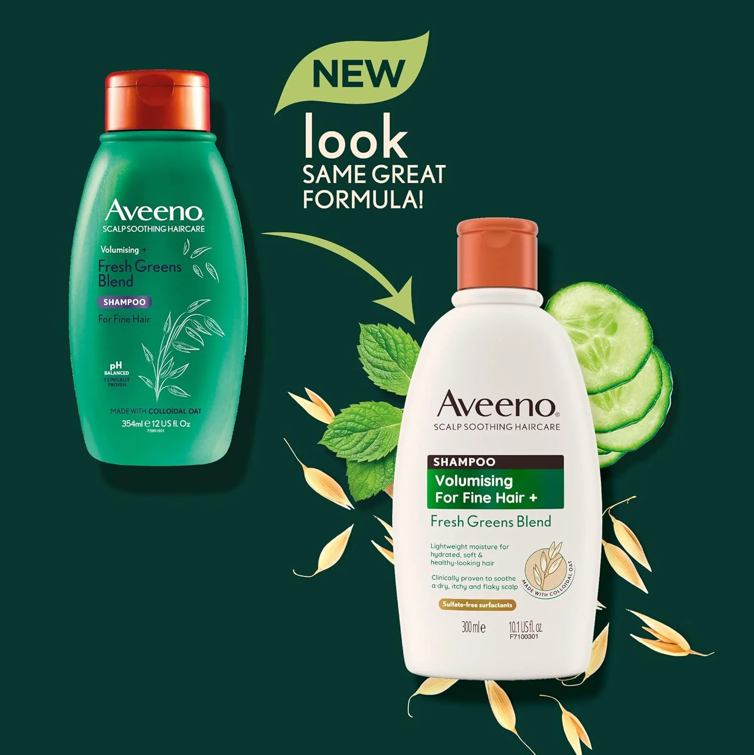 شامپو حجم دهنده موهای نازک Aveeno با رایحه نعناع، خیار و رزماری، تسکین دهنده پوست سر، 300 میلی لیتر شامپو حجم دهنده موهای نازک Aveeno با رایحه نعناع، خیار و رزماری، تسکین دهنده پوست سر، 300 میلی لیتر