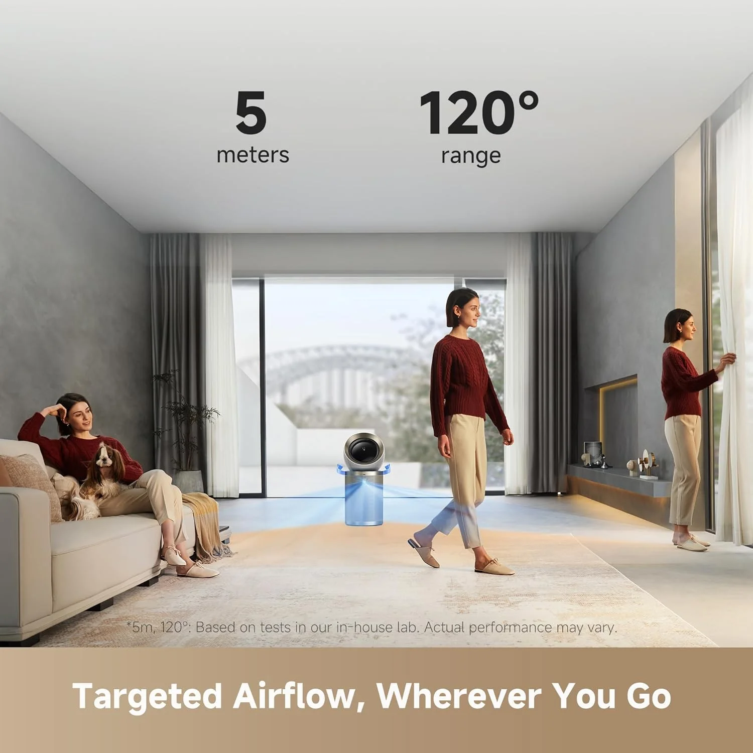 دستگاه تصفیه هوا Dreame PM20، خنک کننده هوای پاک برای خانه با قابلیت تشخیص محیط، فیلتر HEPA و فیلتراسیون فرمالدئید، مدولاسیون جریان دوگانه، نور UVC و یون، LCD و کنترل از طریق برنامه