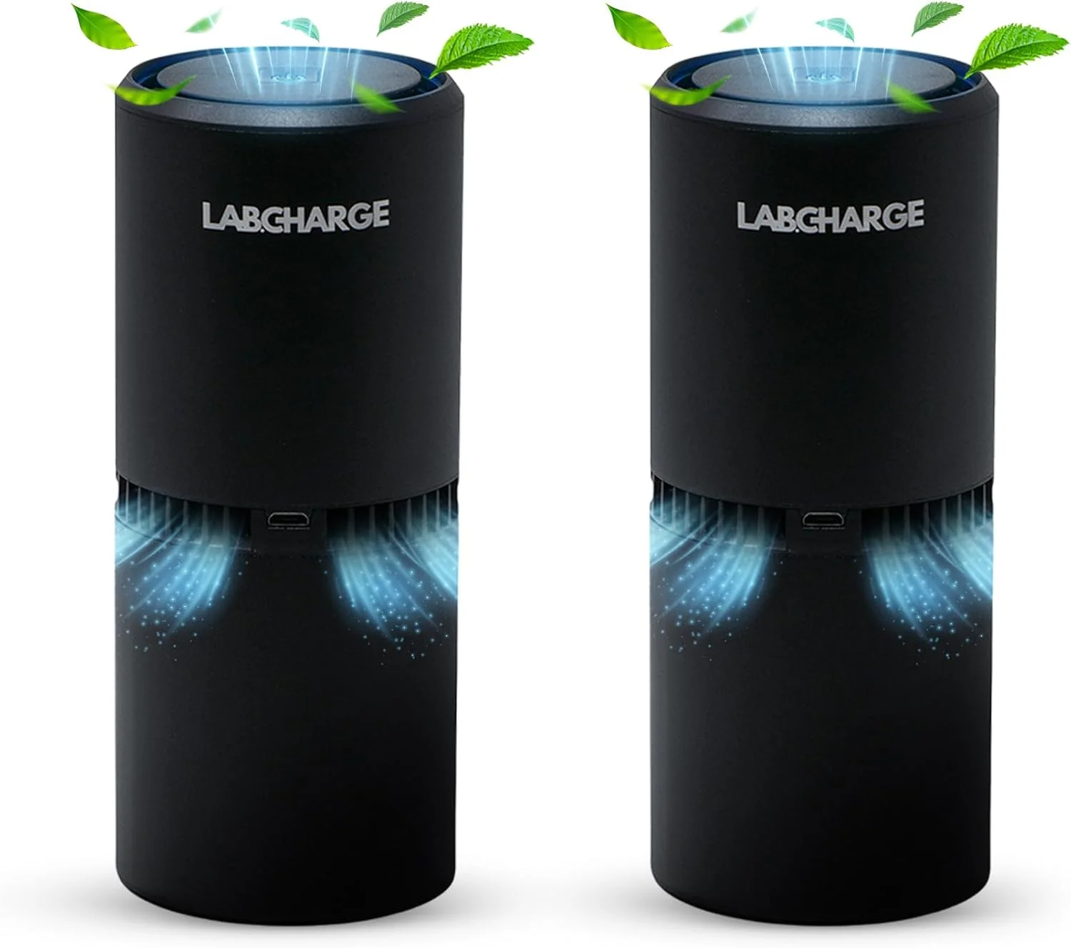 دستگاه تصفیه هوا یونی LabCharge برای خانه و اتاق خواب - تمیز کننده بی صدا و بدون فیلتر HEPA برای حیوانات خانگی، مو، دود، گرد و غبار، بو و شوره - پوشش 23 متر مربع - طراحی جمع و جور و مشکی - بسته 2 عددی