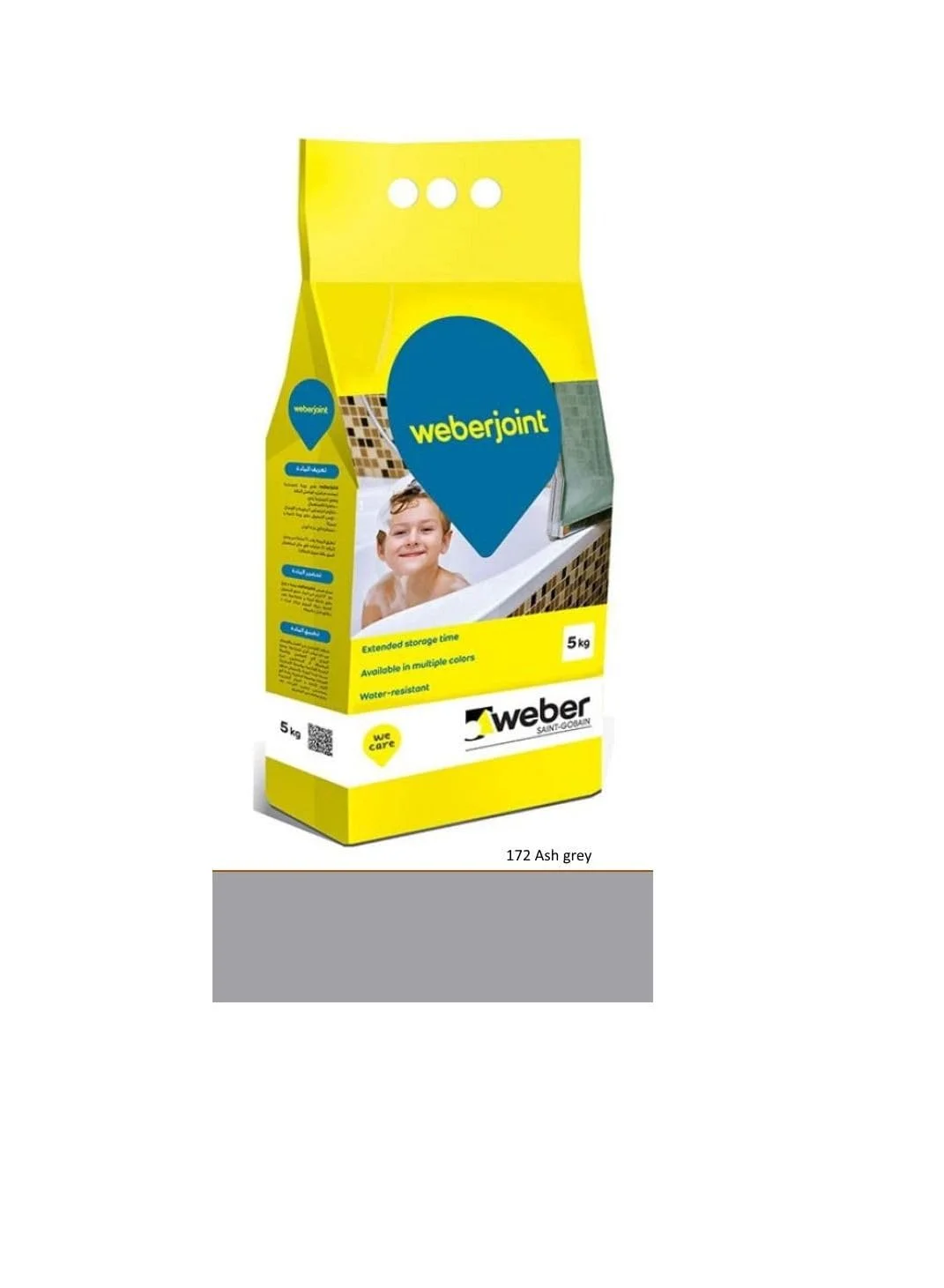 پودر بندکشی کاشی و سرامیک پیش مخلوط بر پایه سیمان Weber - چند رنگ خاکستری دودی