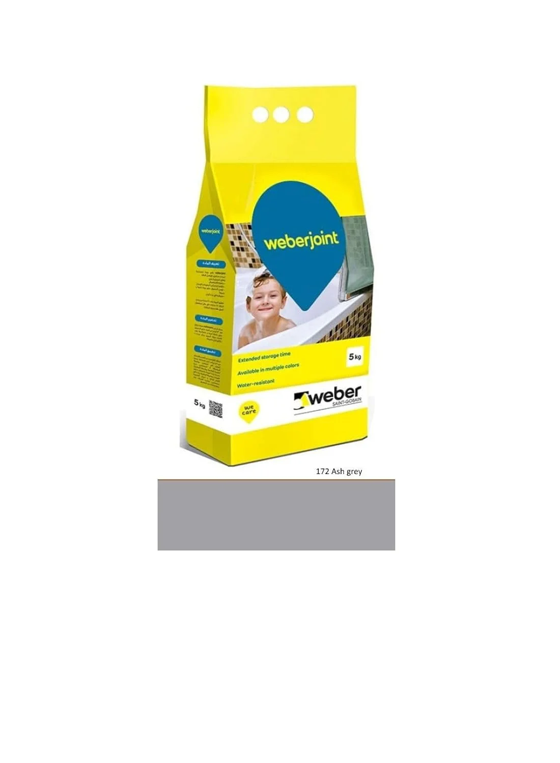 پودر بندکشی کاشی و سرامیک پیش مخلوط بر پایه سیمان Weber - چند رنگ خاکستری دودی