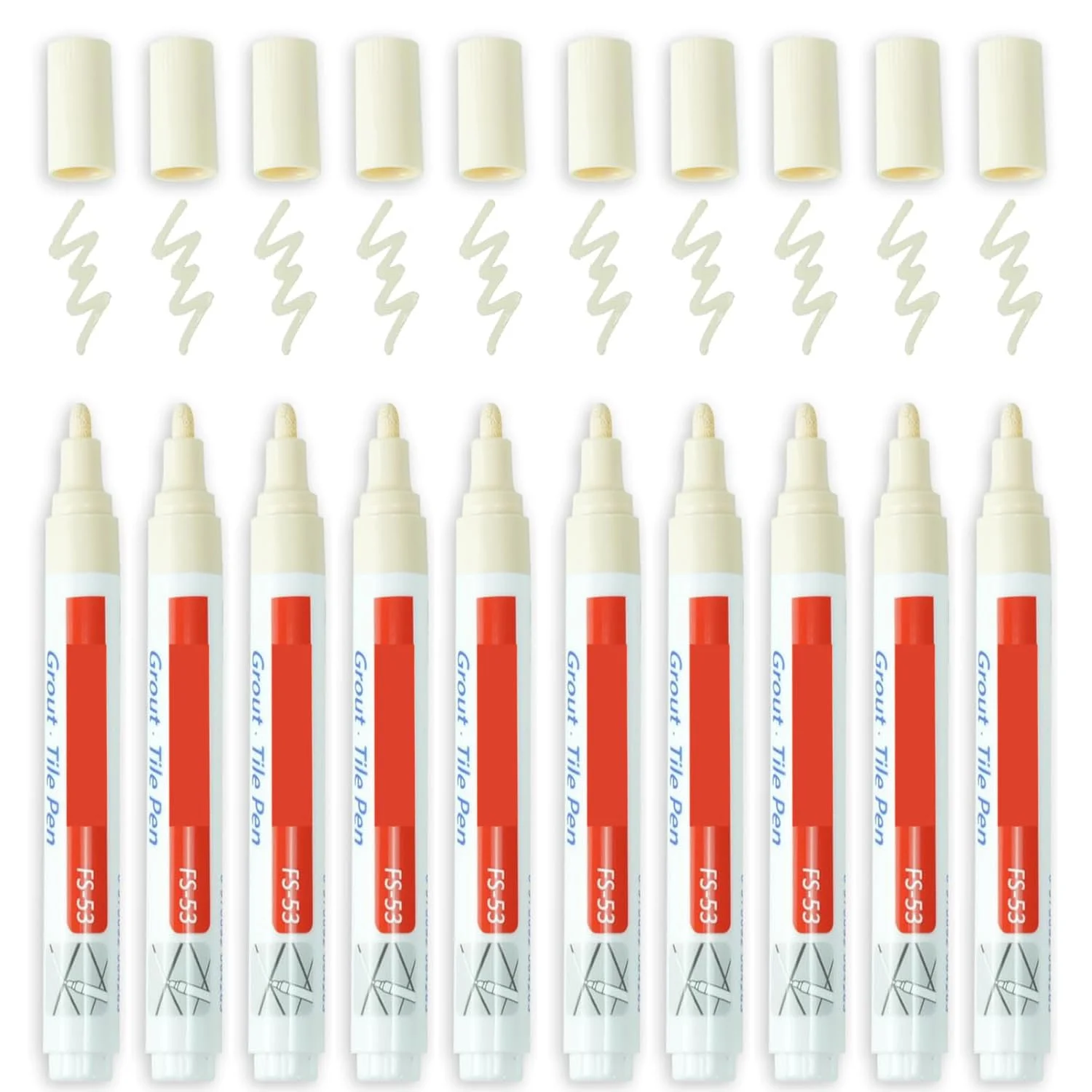 قلم ترمیم کننده درز کاشی و سرامیک - مناسب برای کاشی های آشپزخانه، حمام، دیوار و کف - بازسازی، تعمیر و رنگ آمیزی خطوط درز کاشی و سرامیک 10 عددی