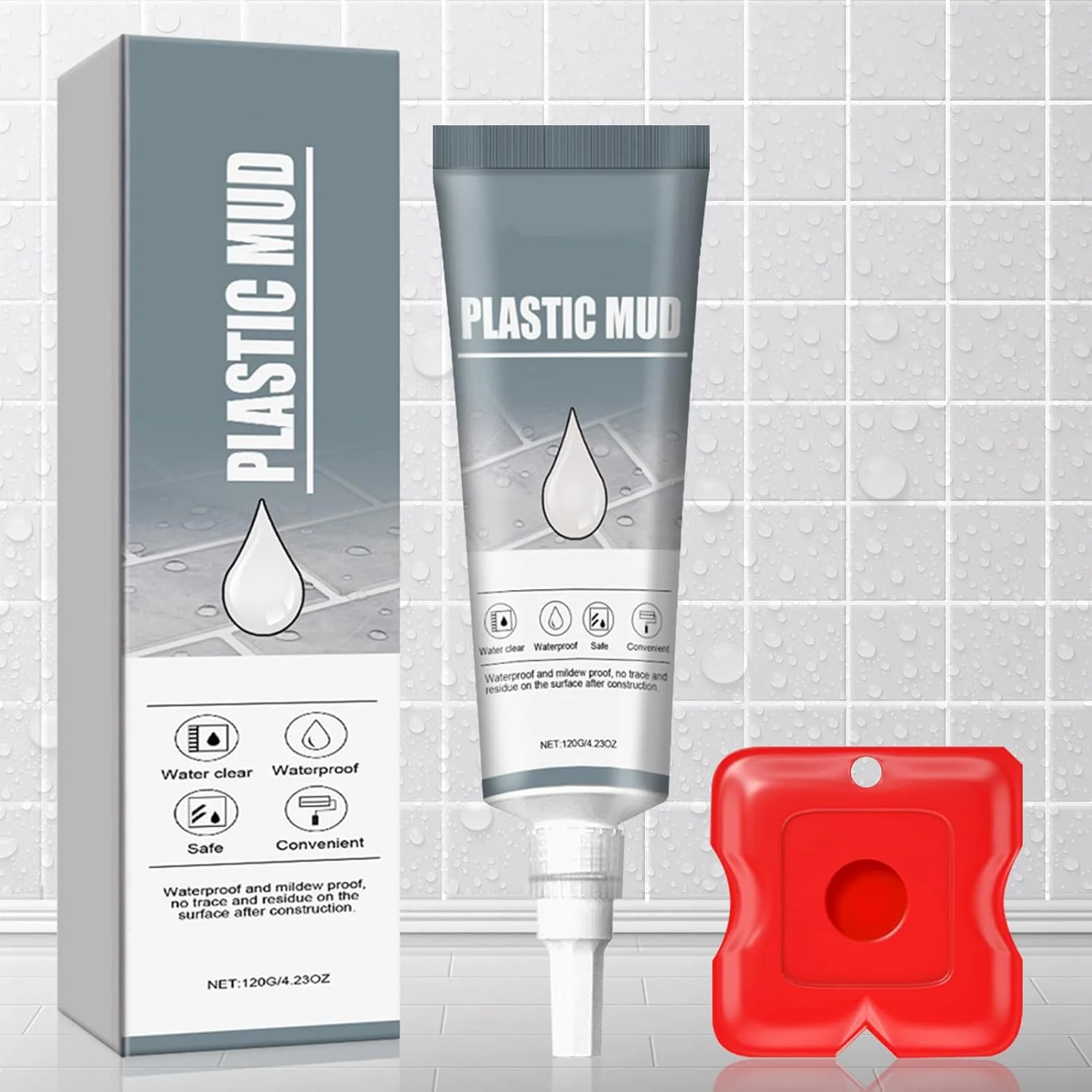 کیت ترمیم کننده دوغاب کاشی، پرکننده سریع خشک شونده دوغاب سفید برای درزهای کاشی، ضد آب و بادوام، راه حل کارآمد برای ترمیم درز کاشی، 120 گرم