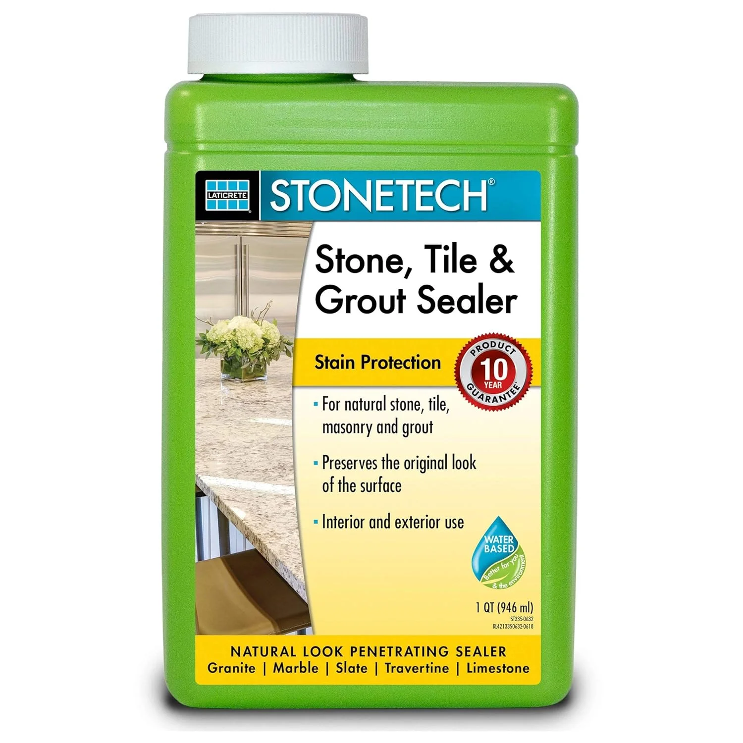 آب بند کننده سنگ، کاشی و دوغاب STONETECH، بطری 1 کوارت/32OZ (946ML)