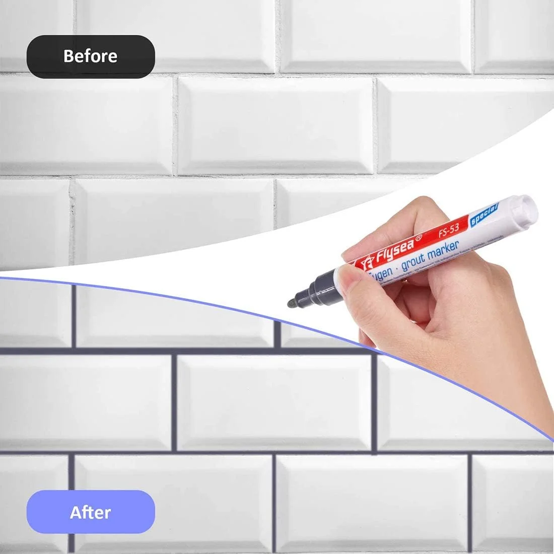 قلم ترمیم کننده درزگیر استارتی، 18 عدد، لوله ترمیم کننده درزگیر خاکستری بزرگ، قلم اصلاح کننده پرکننده کاشی، قلم ترمیم کننده جوان کننده برای دیوار و کف کاشی (خاکستری تیره)