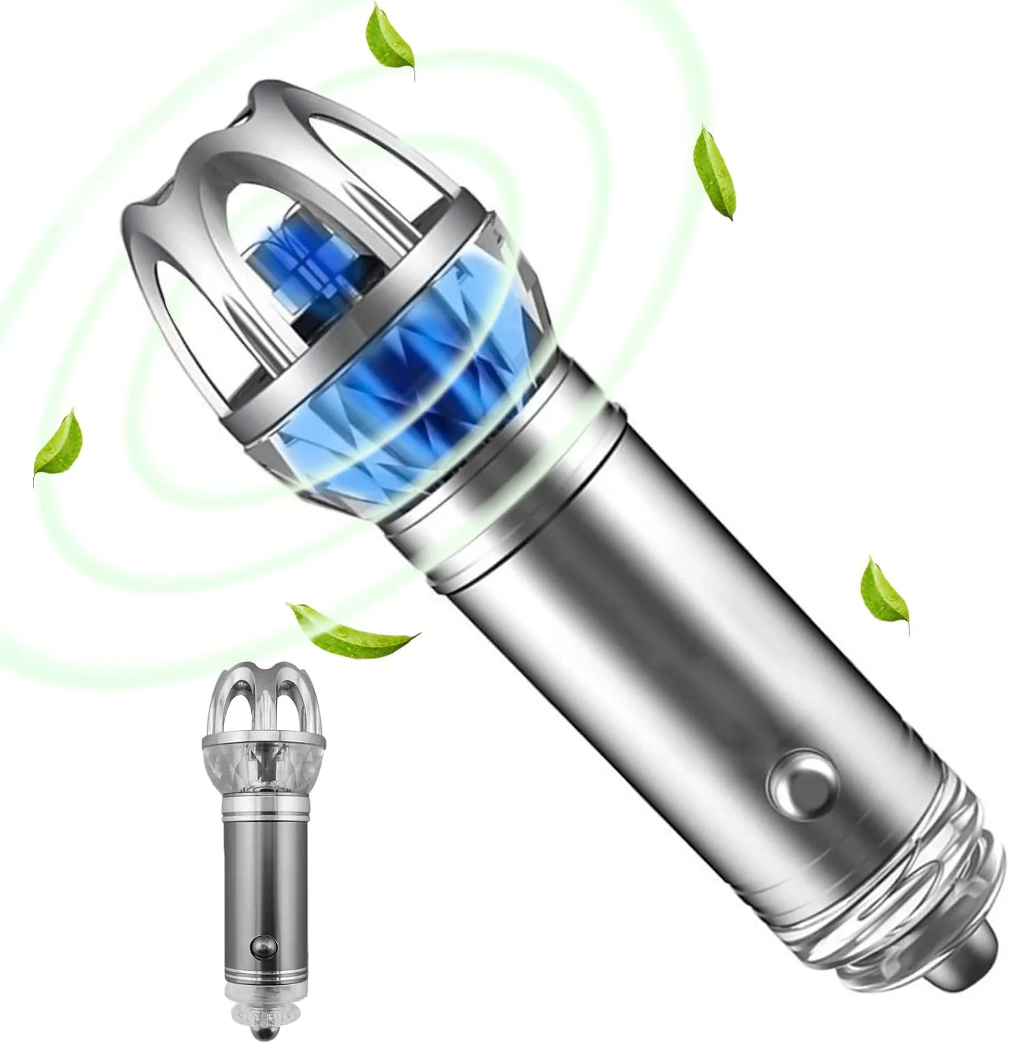 تصفیه کننده هوا خودرو LIGHTSMAX، خوشبو کننده هوا خودرو و تصفیه کننده هوای یونی | خوشبو کننده و بوگیر یونی خودرو | گجت های تصفیه کننده هوای یونی خودرو برای آقایان و بانوان (خاکستری) - 1 عدد