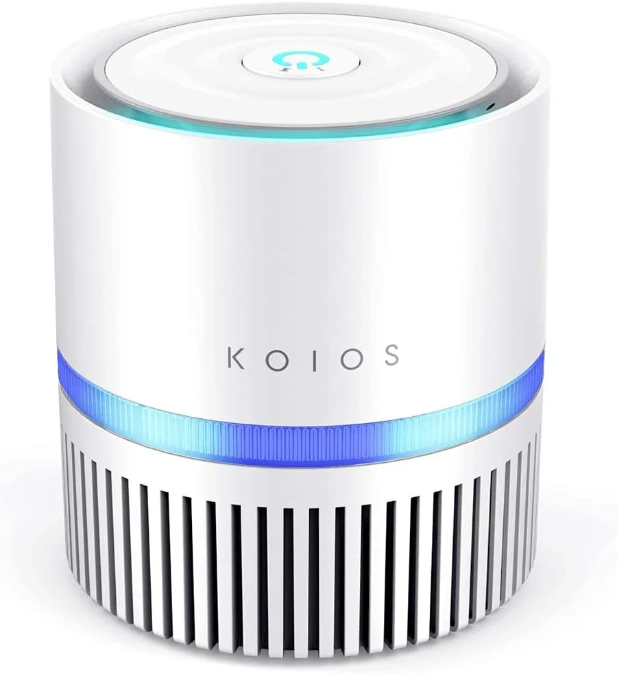 دستگاه تصفیه هوای داخلی KOIOS با فیلتر True Hepa 3 در 1، از بین برنده بو و آلرژی برای دود، گرد و غبار، حیوانات خانگی، فیلتراسیون 3 مرحله ای، چراغ خواب