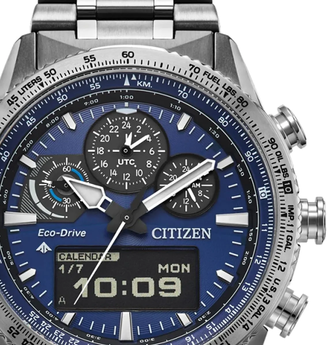 ساعت مچی مردانه سیتیزن JV2000-51L Promaster Skyhawk استیل ضد زنگ خورشیدی آبی نقره ای