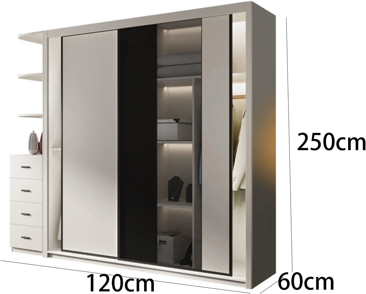 کمد لباس ریلی Nyyldr، کمد دیواری اتاق خواب خانگی، کمد ریلی اقتصادی، کمد چوبی جامد