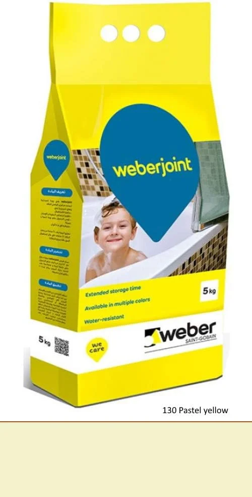 پودر بندکشی کاشی و سرامیک پیش مخلوط بر پایه سیمان رویال اپکس Weber - رنگ های متنوع (زرد پاستیلی)