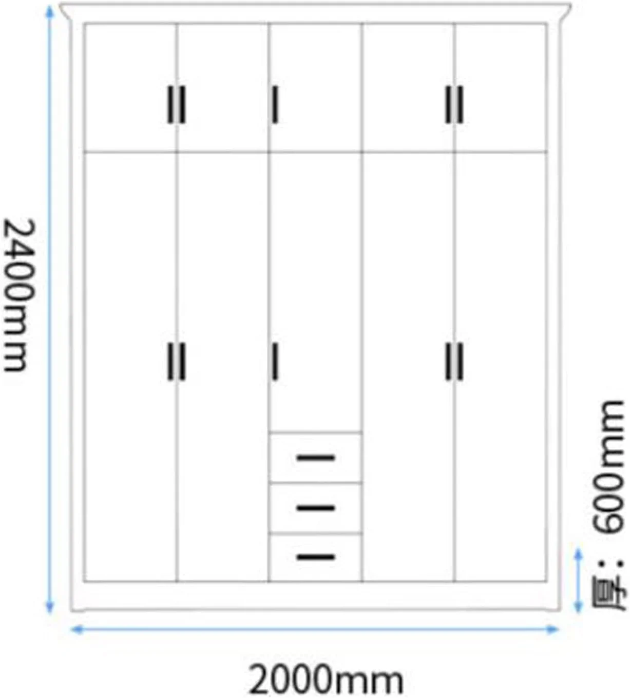 کمد لباس Nyyldr، کمد پنج یا شش درب، مناسب اتاق خواب منزل، تماما از چوب جامد