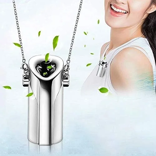 دستگاه تصفیه هوا گردنی کوچک Mia GB001 با قابلیت مرطوب کنندگی و حذف فرمالدئید و یون منفی (نقره ای) مدل جدید 2020 (رنگ: نقره ای)