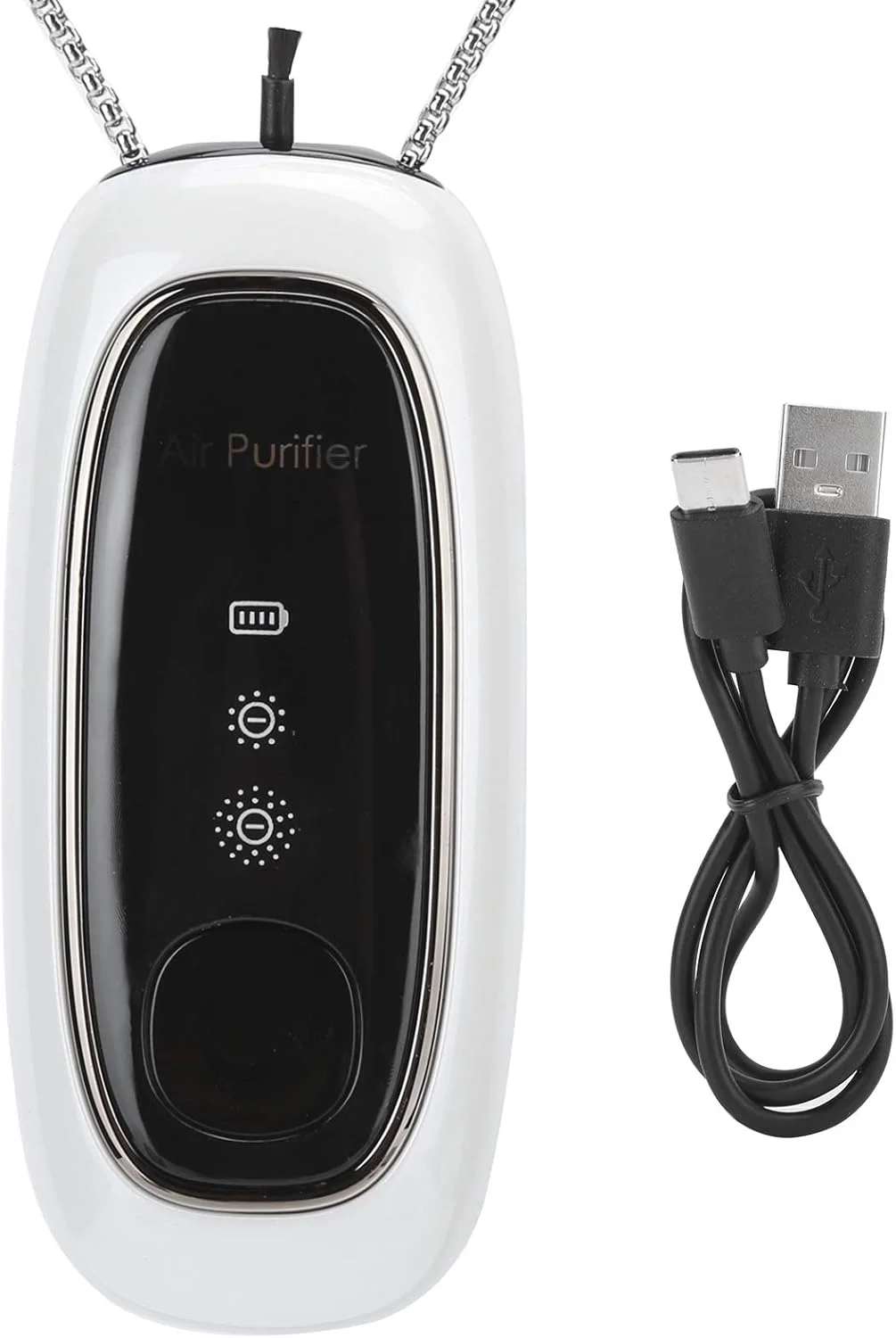 تصفیه کننده هوای قابل حمل Plyisty، گردنبند تصفیه کننده هوای مینی یون، تصفیه کننده هوا USB قابل شارژ برای دود/گرد و غبار/گرده (سفید)