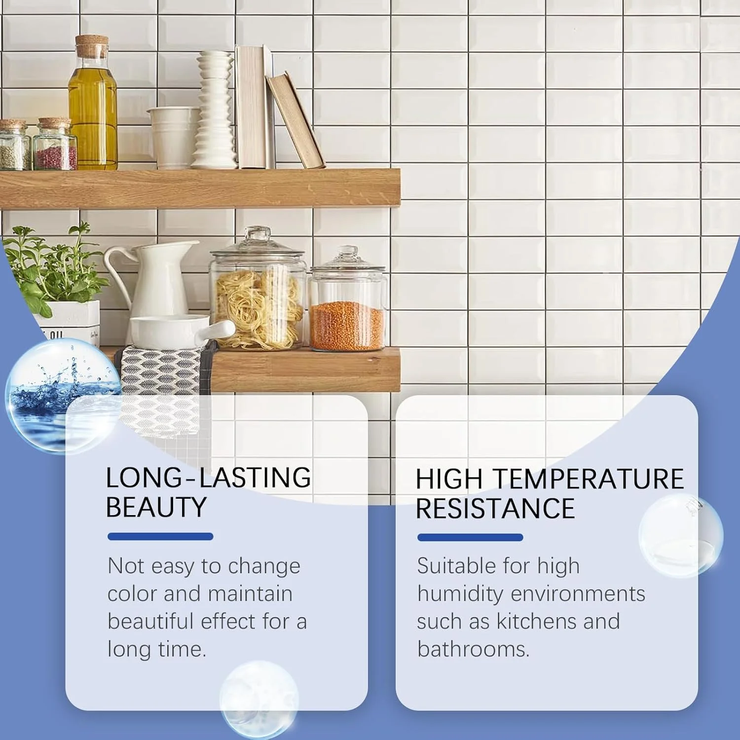 قلم ترمیم کننده درز کاشی، ماژیک تعمیر کاشی دیوار، رنگ ترمیم کننده دوغاب برای شکاف ها و ترک ها، ماژیک زیباسازی دوغاب ضد آب برای بازسازی کاشی آشپزخانه، حمام و اتاق نشیمن
