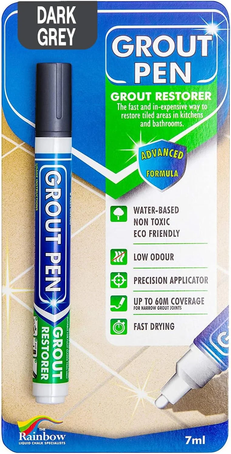 قلم ترمیم کننده درز کاشی Rainbow Chalk Markers Limited. نوک پهن 5 میلی متری خاکستری تیره قلم ترمیم کننده درز کاشی Rainbow Chalk Markers Limited. نوک پهن 5 میلی متری خاکستری تیره