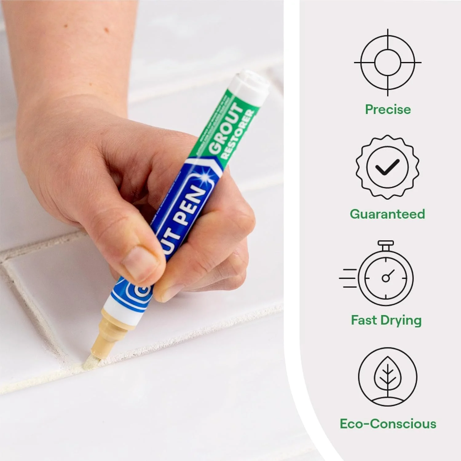 قلم ترمیم کننده درز کاشی Rainbow Chalk Markers Limited - طراحی شده برای بازسازی درز کاشی در حمام و آشپزخانه (کرم)