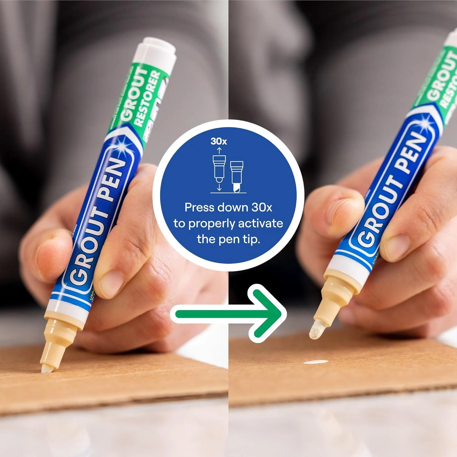 قلم ترمیم کننده درز کاشی Rainbow Chalk Markers Limited - طراحی شده برای بازسازی درز کاشی در حمام و آشپزخانه (کرم)