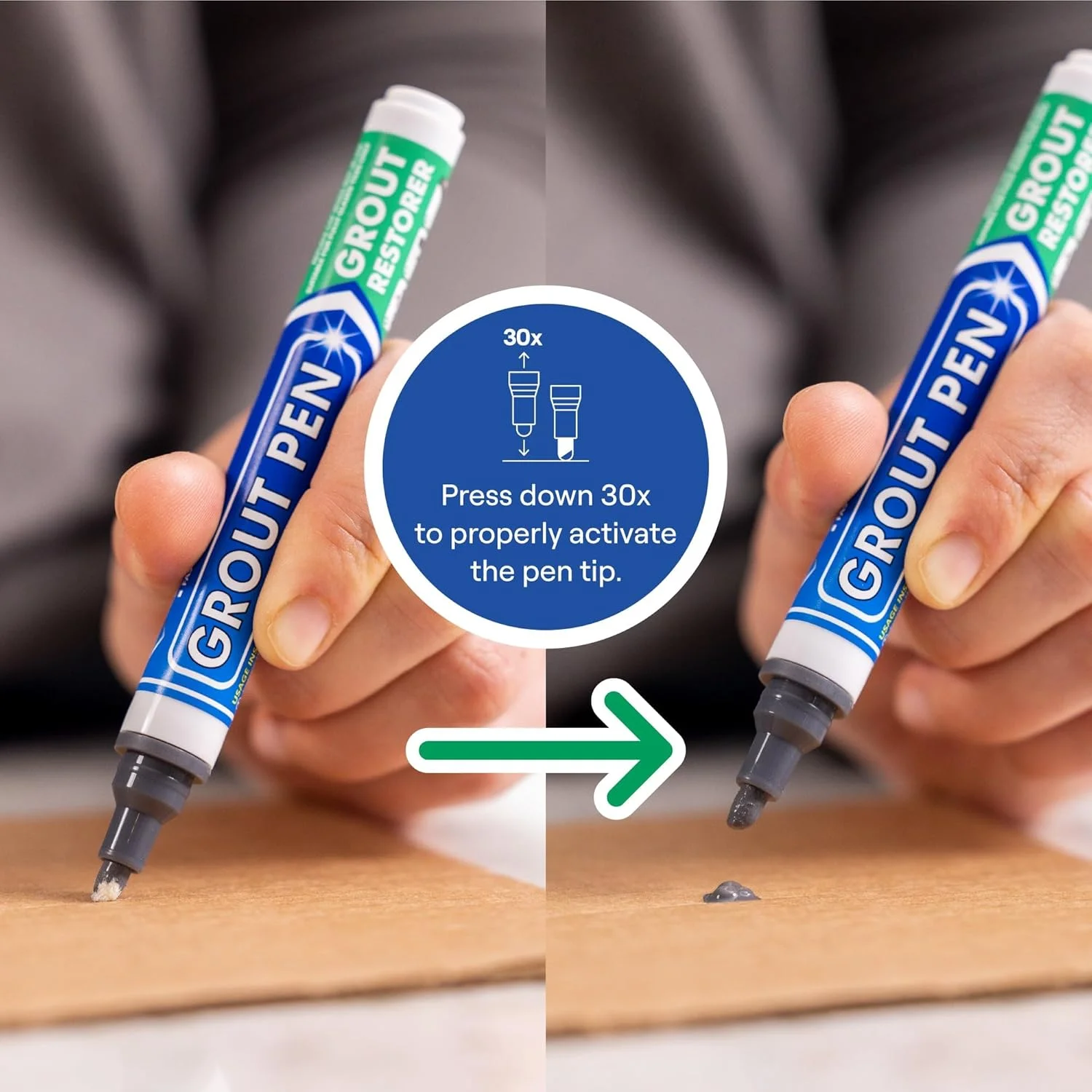 قلم ترمیم کننده درز کاشی Rainbow Chalk Markers Limited. نوک پهن 5 میلی متری خاکستری تیره