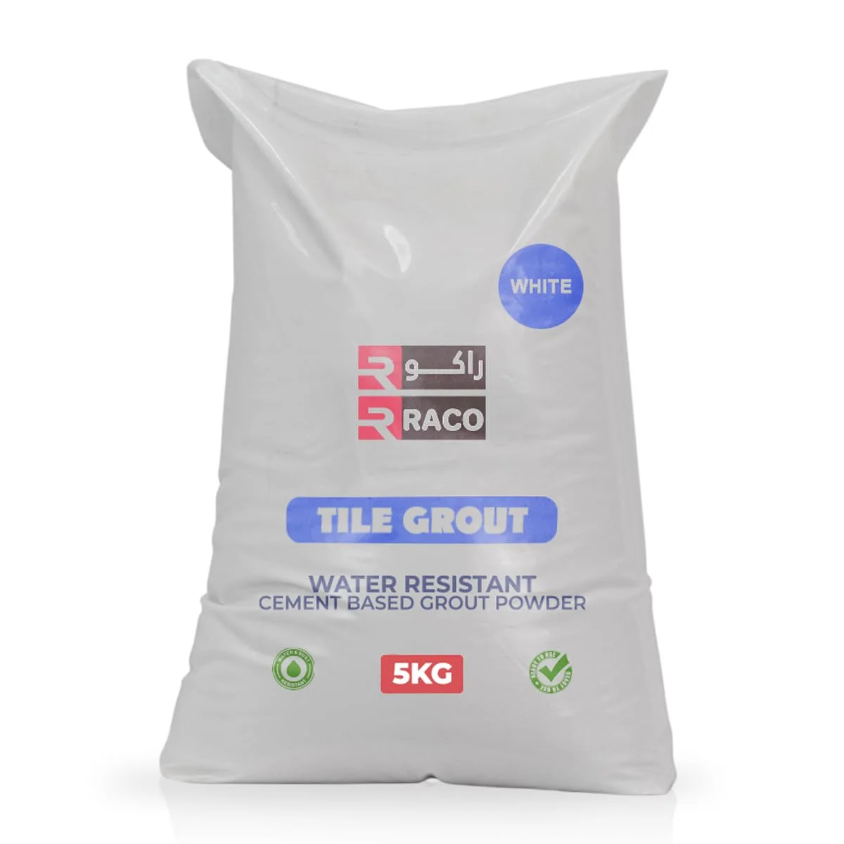 پودر بندکشی کاشی سیمانی RACO برای پر کردن درزهای کاشی (5 کیلوگرم، سفید)