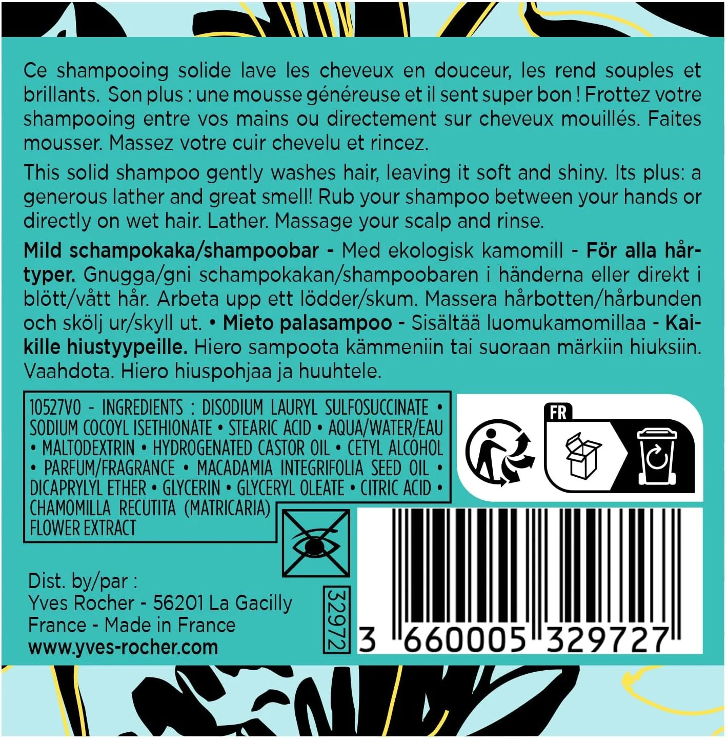 شامپو بار ملایم ایوروشه – بابونه – مناسب انواع مو – 60 گرم – 1 عدد