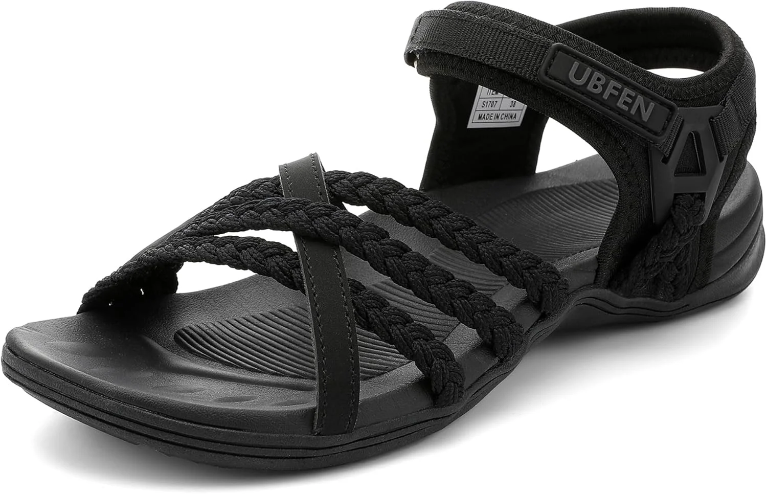 صندل پیاده روی زنانه UBFEN، صندل ورزشی زنانه با بندهای قلاب دار قابل تنظیم در مچ پا، مناسب برای فعالیت های ورزشی ساحلی در فضای باز