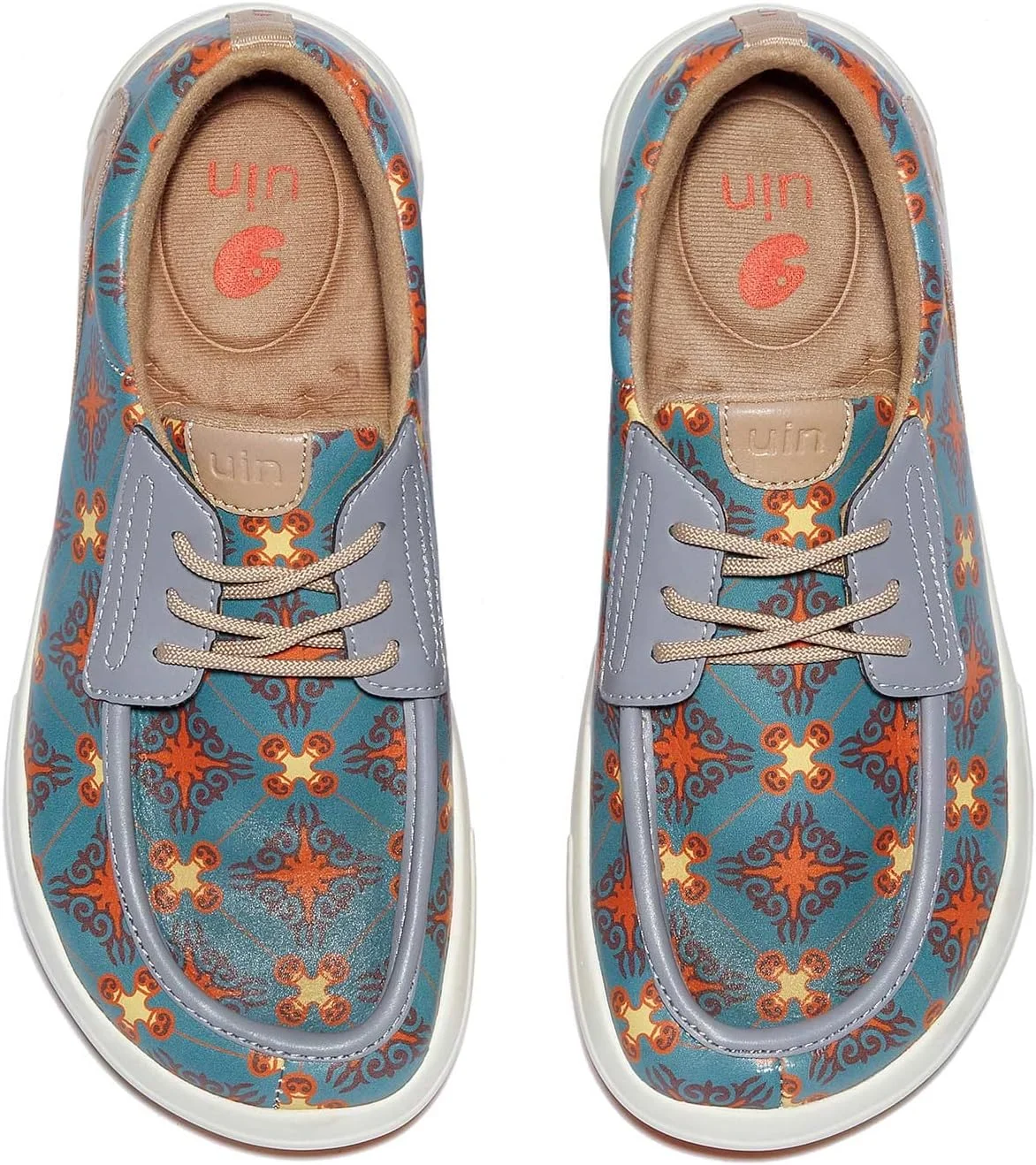 کفش پیاده روی زنانه UIN، طرح لژدار، بدون بند، راحت، طرح هنری، مناسب سفر، مدل اندلس، جذابیت фарфоровый، سایز 40