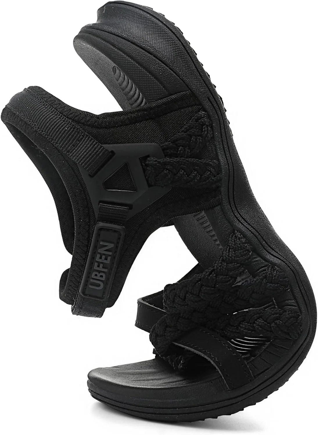 صندل پیاده روی زنانه UBFEN، صندل ورزشی زنانه با بندهای قلاب دار قابل تنظیم در مچ پا، مناسب برای فعالیت های ورزشی ساحلی در فضای باز