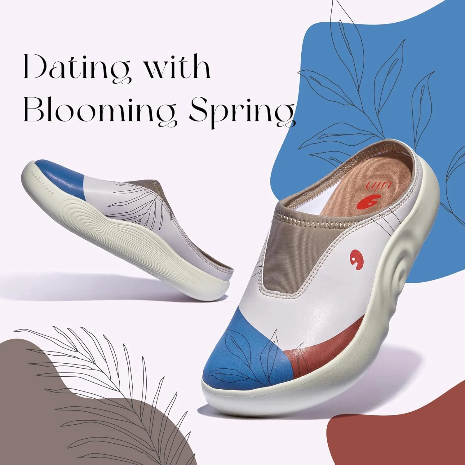 کفش پیاده روی زنانه UIN مدل Slip On، کفش هنری مسافرتی سبک راحت و فشن سری Mahon، Mahon Ⅰ-گوشه ای در حیاط خلوت 2، سایز 7