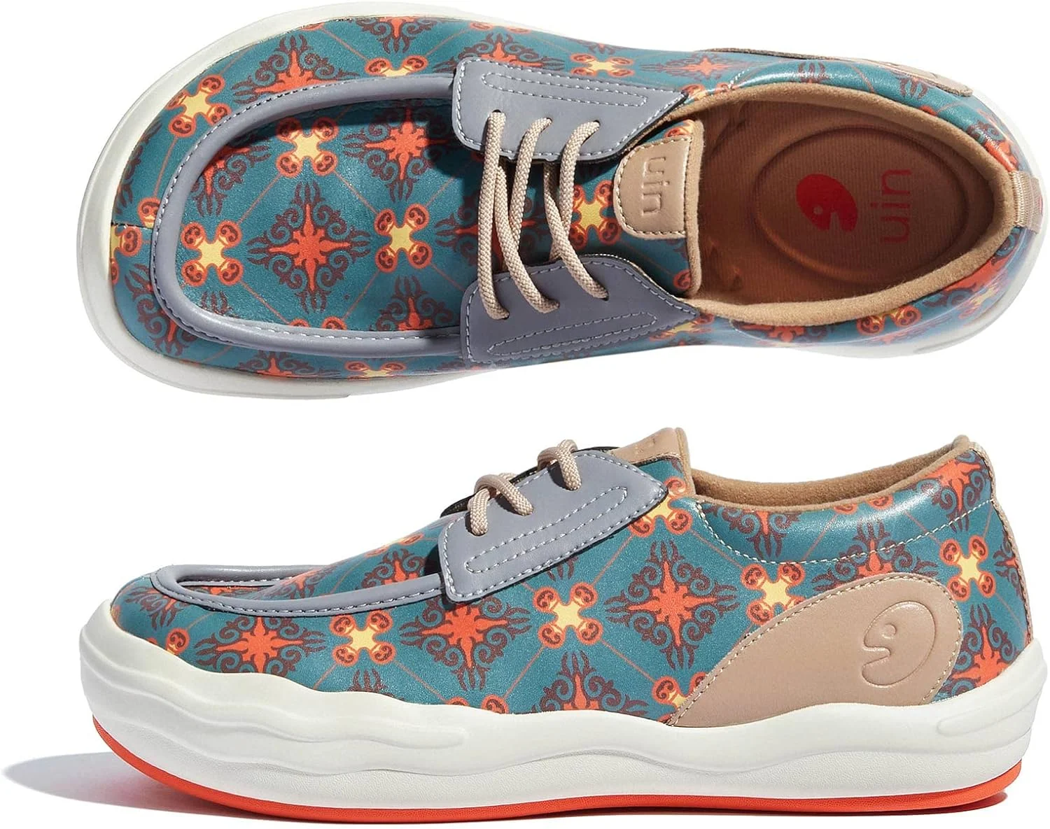 کفش پیاده روی زنانه UIN، طرح لژدار، بدون بند، راحت، طرح هنری، مناسب سفر، مدل اندلس، جذابیت фарфоровый، سایز 40