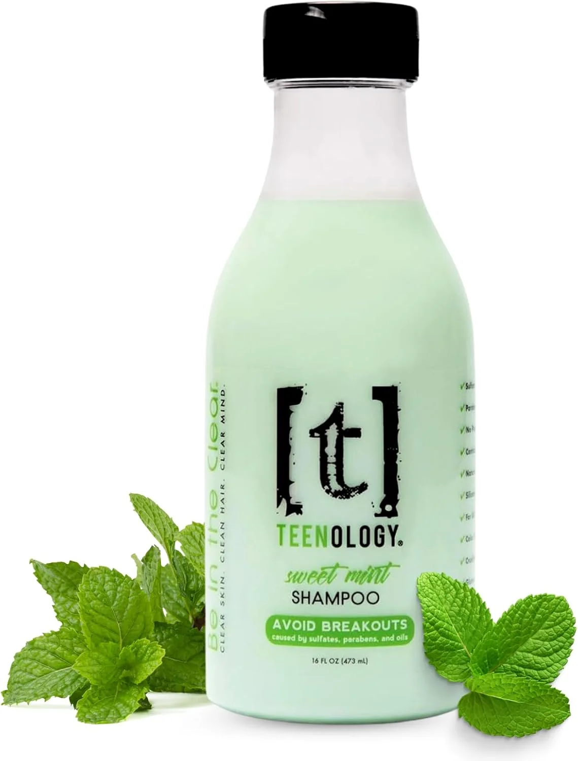 شامپو نوجوانان Teenology مدل 'Be In The Clear' - نعناع شکلاتی - جلوگیری از جوش - بدون سولفات - بدون پارابن - حاوی عصاره های گیاهی - بدون تست حیوانی - ساخت آمریکا - 470 میلی لیتر