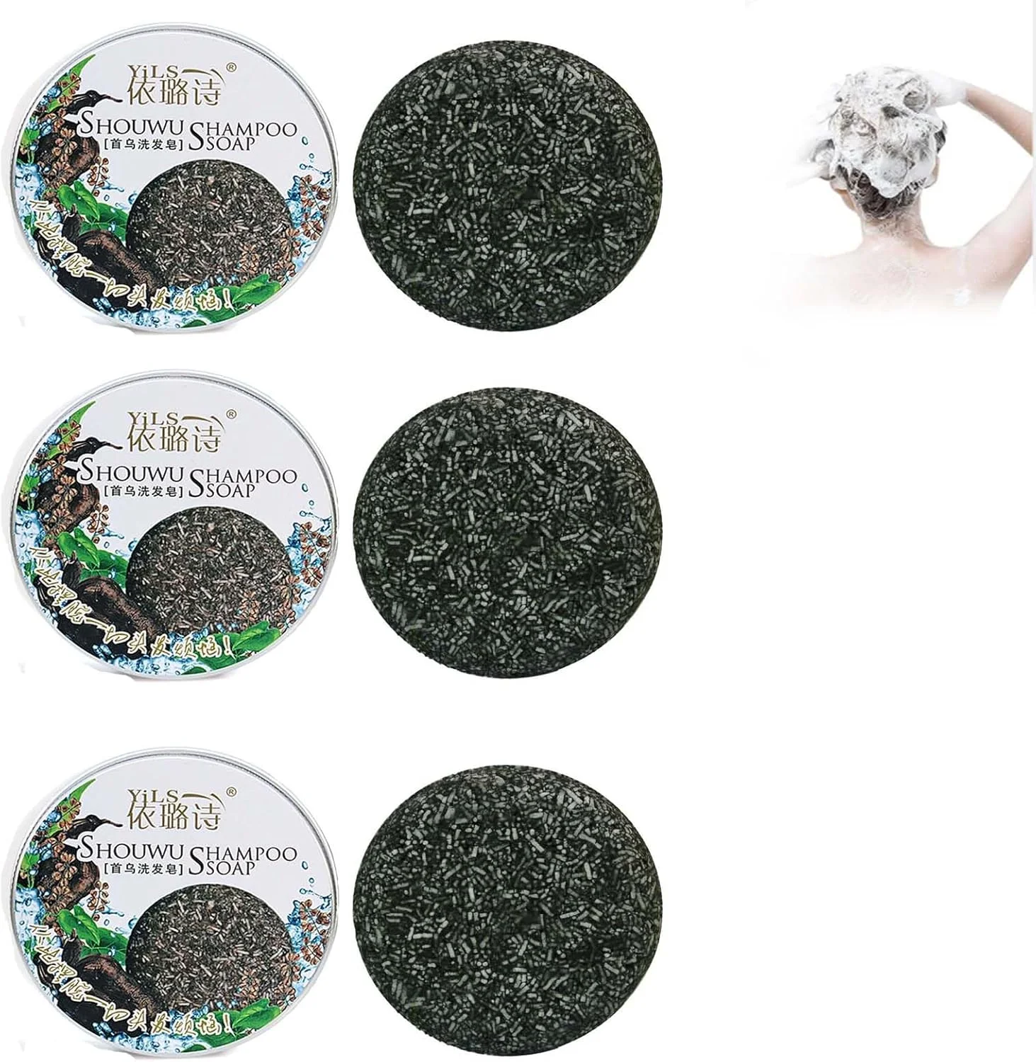 اسپارتا - شامپو بار معکوس کننده موهای خاکستری، شامپو بار ارگانیک معکوس کننده موهای سفید، صابون پوشش دهنده موهای خاکستری، ترمیم موهای سفید خاکستری، ترمیم مو و ضد ریزش مو (3 عدد)