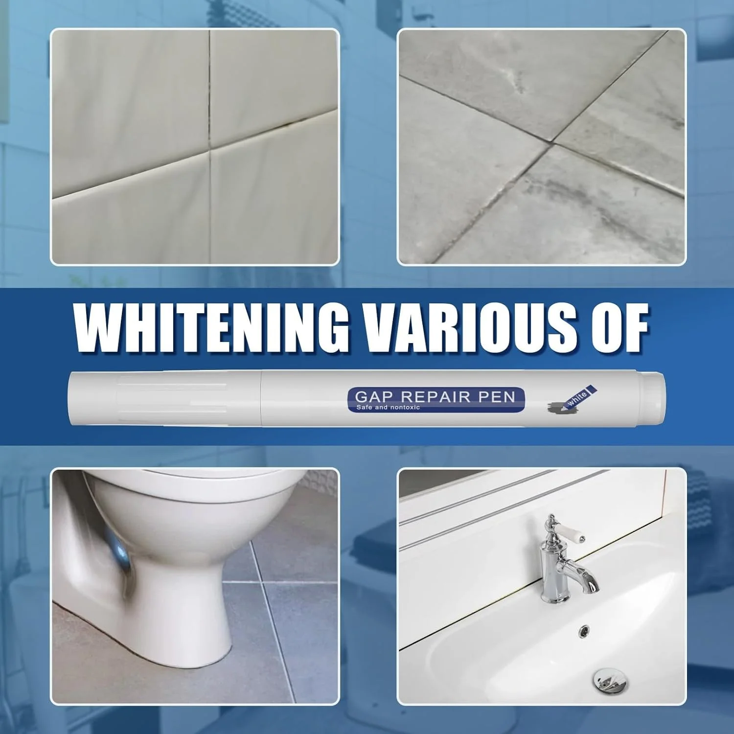 قلم ترمیم کننده درز کاشی NOVOLAN، ضد آب و مقاوم در برابر کپک، به طور یکپارچه نواقص را پنهان می کند، ظاهر خطوط دوغاب را در حمام، آشپزخانه یا هر سطح کاشی کاری شده پر و ترمیم می کند.