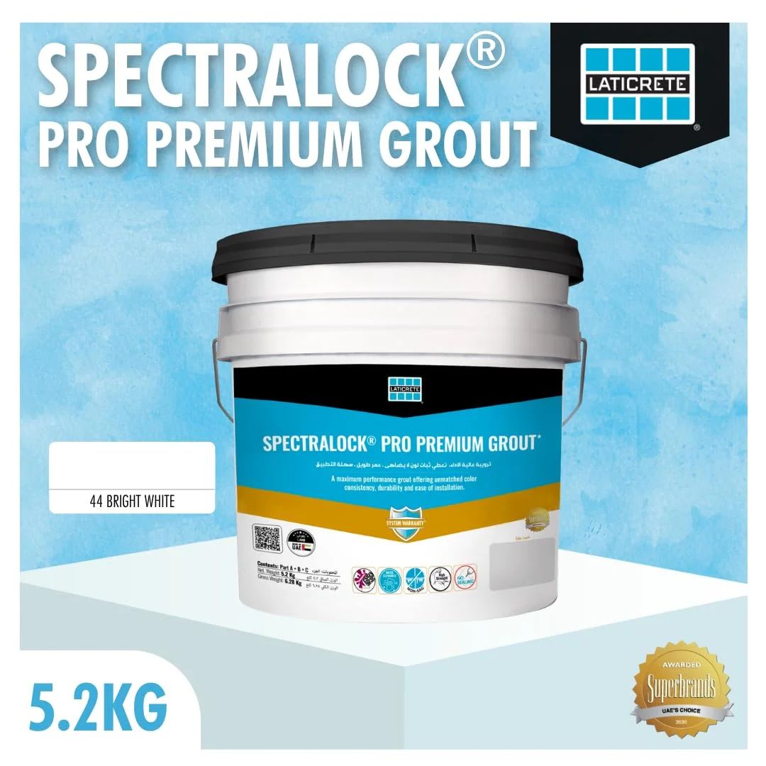 دوغاب اپوکسی ممتاز LATICRETE Spectralock Pro، چسب کاشی برای درزها، دوغاب اپوکسی با کاربری آسان 5.2 کیلوگرم، رنگ - 44 سفید روشن