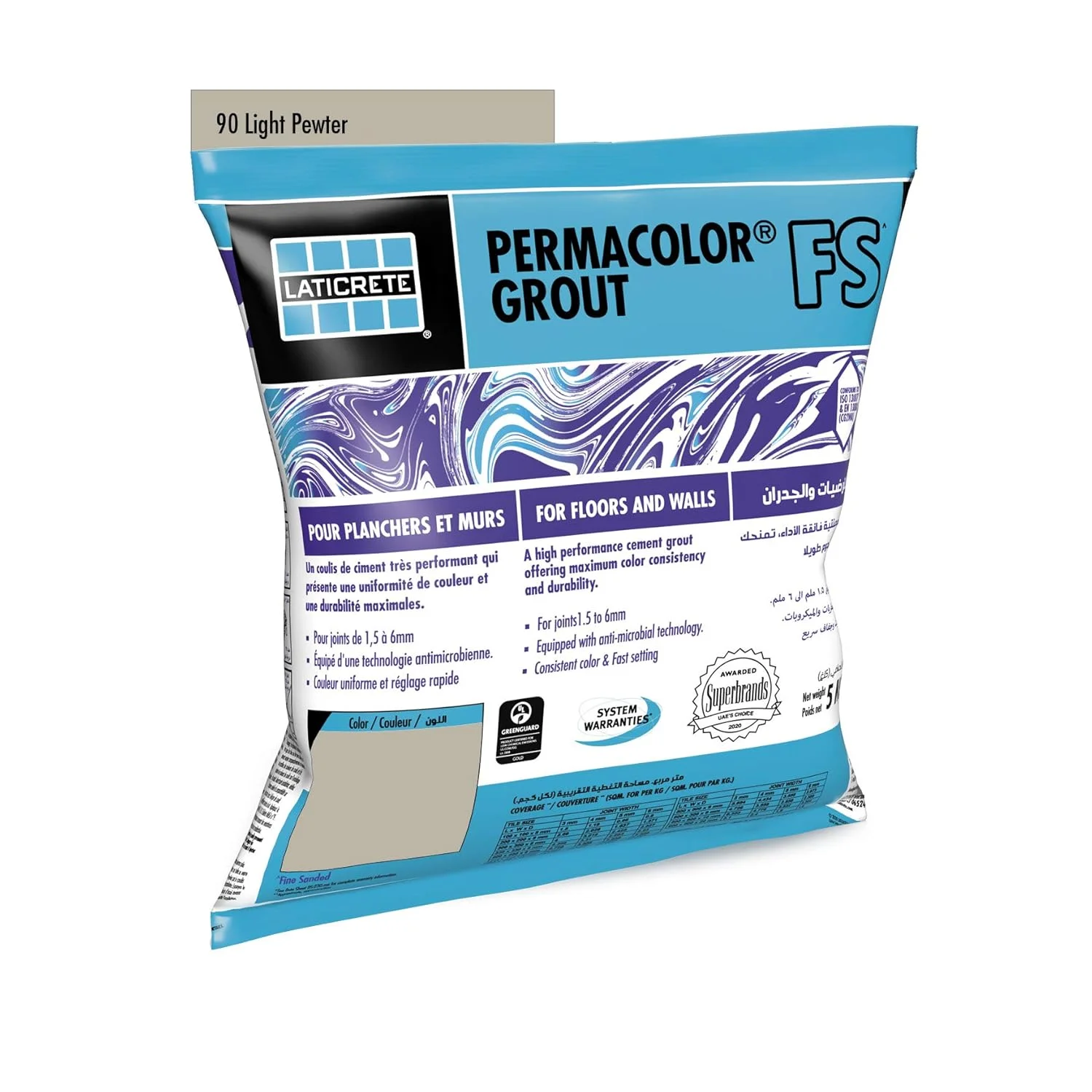 پودر بندکشی لاتیکریت پرماکالر FS، مناسب برای درزهای باریک، پایه سیمانی، 5 کیلوگرم، رنگ - 90 خاکستری روشن پودر بندکشی لاتیکریت پرماکالر FS، مناسب برای درزهای باریک، پایه سیمانی، 5 کیلوگرم، رنگ - 90 خاکستری روشن