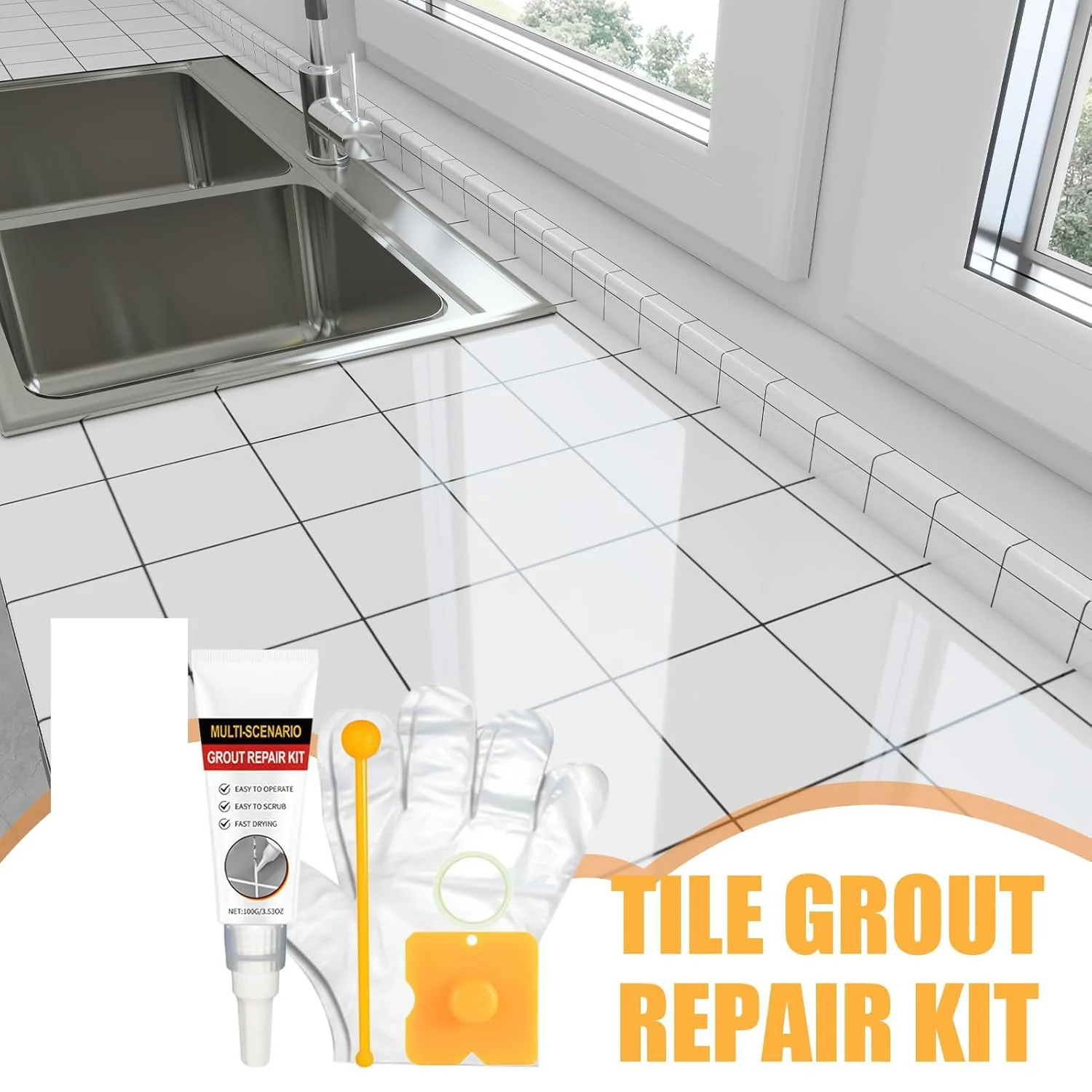 کیت تعمیر دوغاب – عامل خشک کننده و درزگیر ترک، تیوپ فشاری، خشک شدن سریع، رنگ دوغاب ضد آب برای ترمیم و نوسازی خطوط اتصالات کاشی برای حمام، آشپزخانه، آپارتمان های خوابگاهی، دوش و کاشی کف