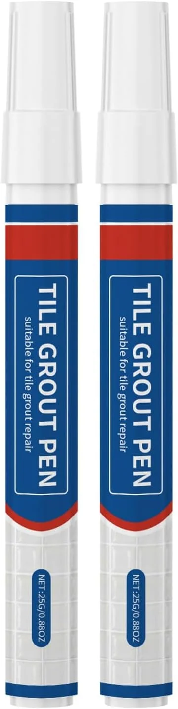 قلم احیا کننده دو عددی درز کاشی KASTWAVE، قلم رنگ ضد آب درز، قلم تمیز کننده و ترمیم کننده درز، برای تعمیر و نوسازی حمام، آشپزخانه، ایوان و پاسیو (سفید، نوک پهن 26 میلی متری، 25 گرم * 2) قلم احیا کننده دو عددی درز کاشی KASTWAVE، قلم رنگ ضد آب درز، قلم تمیز کننده و ترمیم کننده درز، برای تعمیر و نوسازی حمام، آشپزخانه، ایوان و پاسیو (سفید، نوک پهن 26 میلی متری، 25 گرم * 2)