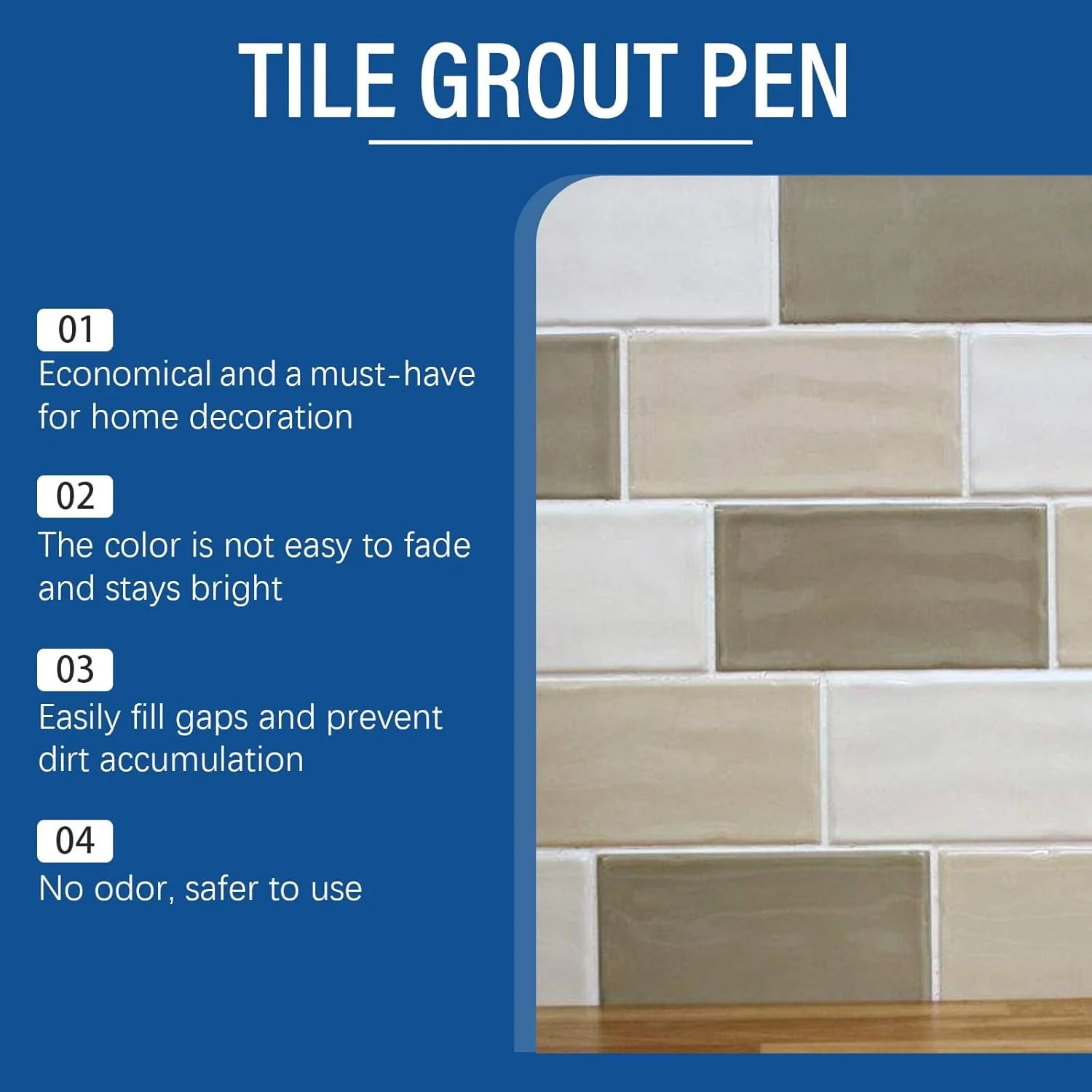 قلم احیا کننده دو عددی درز کاشی KASTWAVE، قلم رنگ ضد آب درز، قلم تمیز کننده و ترمیم کننده درز، برای تعمیر و نوسازی حمام، آشپزخانه، ایوان و پاسیو (سفید، نوک پهن 26 میلی متری، 25 گرم * 2) قلم احیا کننده دو عددی درز کاشی KASTWAVE، قلم رنگ ضد آب درز، قلم تمیز کننده و ترمیم کننده درز، برای تعمیر و نوسازی حمام، آشپزخانه، ایوان و پاسیو (سفید، نوک پهن 26 میلی متری، 25 گرم * 2)