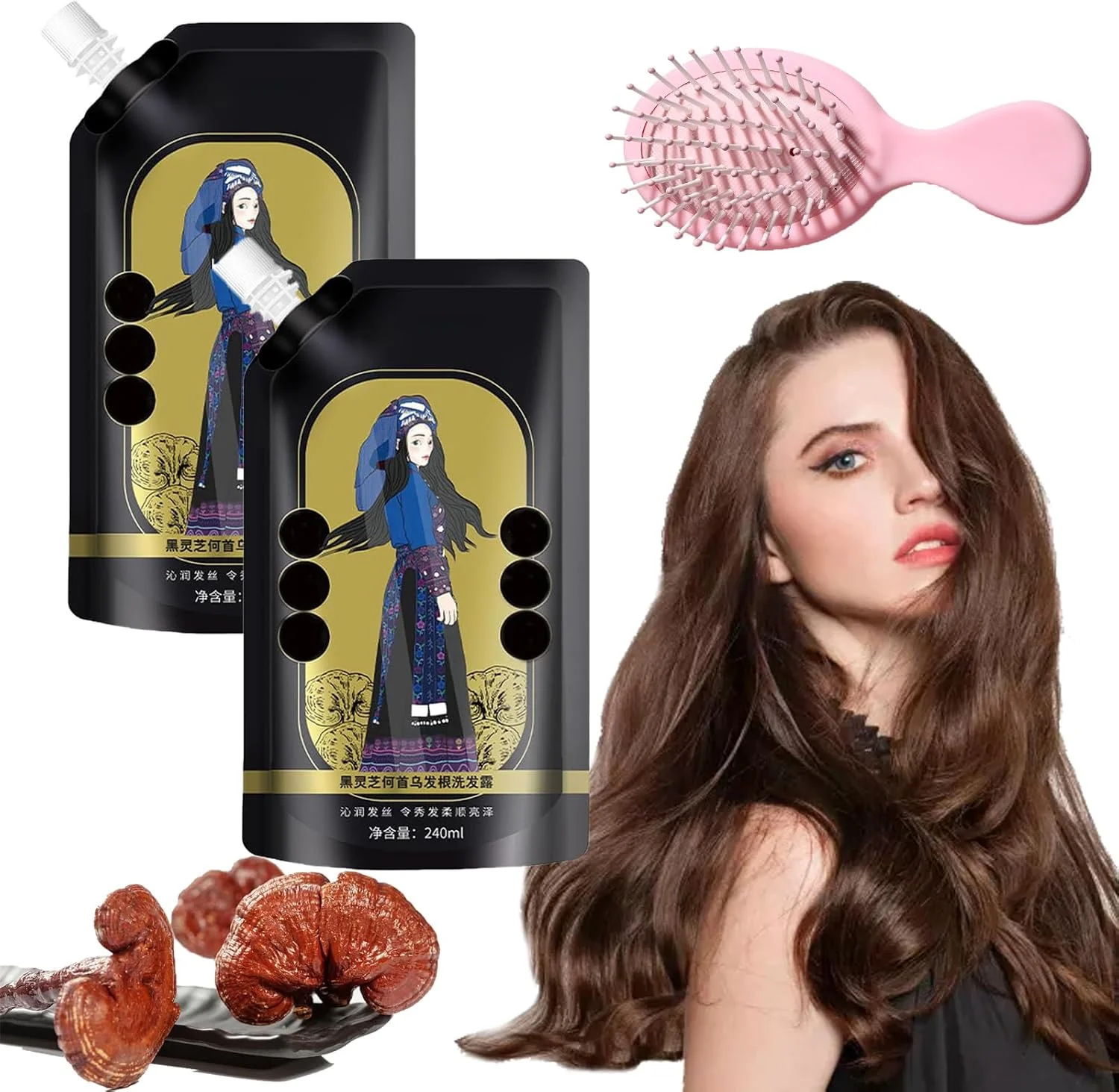 شامپو ضد ریزش مو، شامپو تقویت کننده مو، شامپو کنترل چربی مو حاوی گیاه Polygonum Multiflorum، شامپو ضد ریزش مو حاوی عصاره زنجبیل 240 میلی لیتر مناسب برای زنان و مردان (1 عدد)