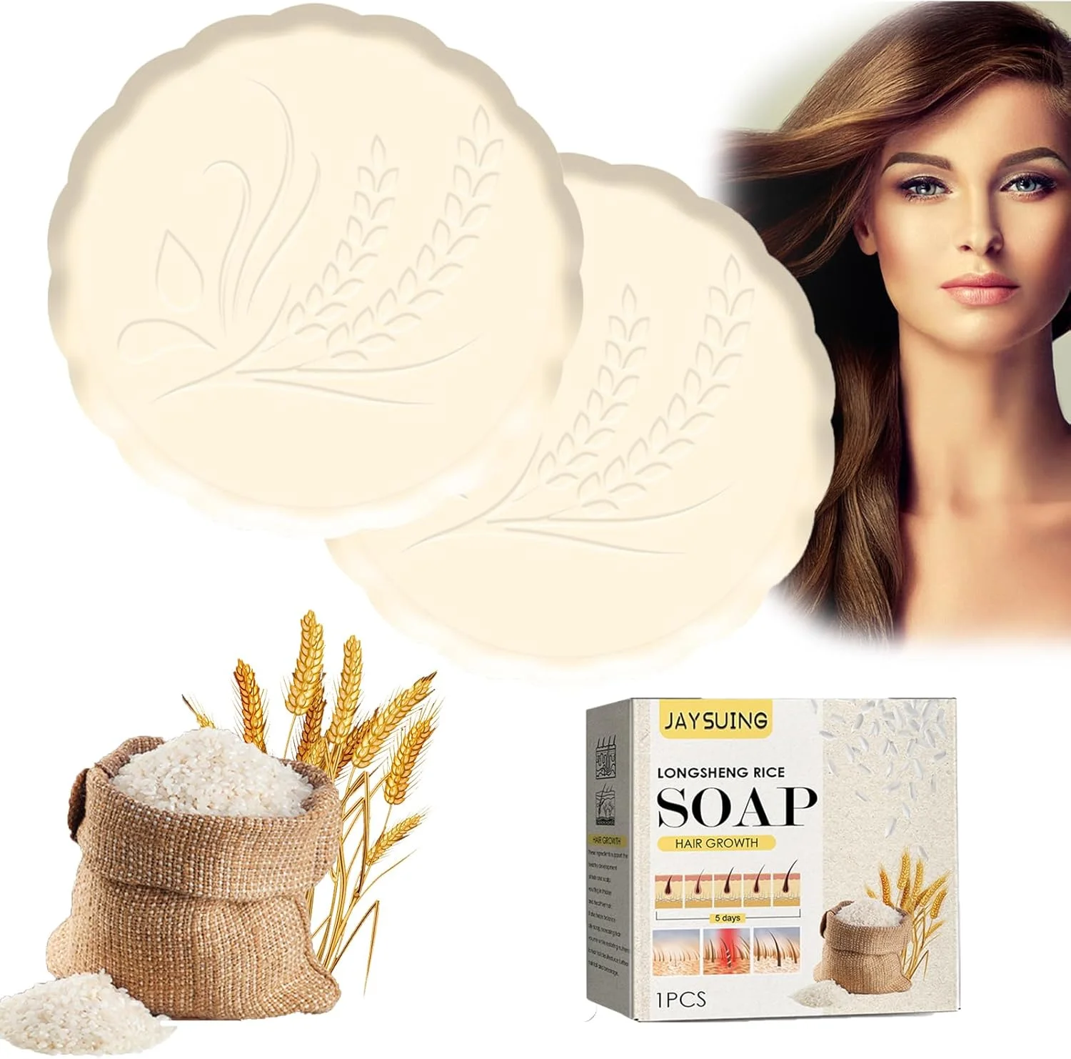 شامپو برنج ضد ریزش مو، شامپو برنجی برای رشد مو، شامپو و نرم کننده آب برنج، شامپو برنجی، صابون شامپو کنترل کننده چربی مو برای رشد موهای نازک، 2 عدد