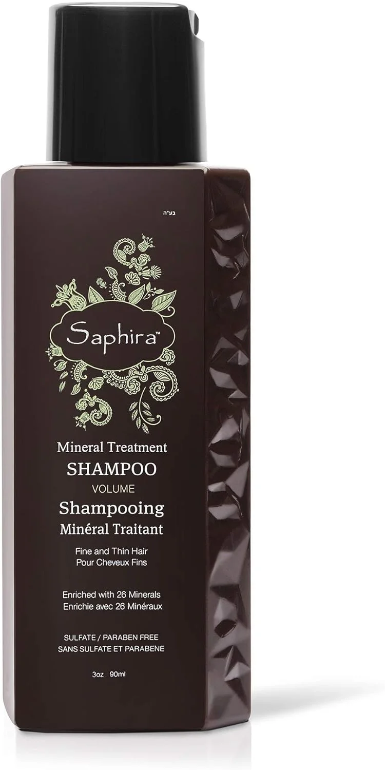 شامپو درمانی مواد معدنی سفیره برای موهای نازک، کم حجم و رنگ شده، بدون سولفات و پارابن، تقویت کننده، حجم دهنده و حالت دهنده موهای ضعیف و شکننده، 3 اونس