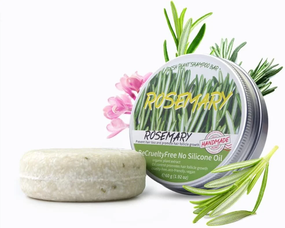 شامپو بار رزماری برای رشد مجدد مو CONTEK، شامپو بار پاک کننده عمیق برای مو و پوست سر، ضد ریزش مو، صابون شامپو رزماری طبیعی ارگانیک کنترل کننده چربی، بدون تست حیوانی و بدون روغن سیلیکون (رزماری)