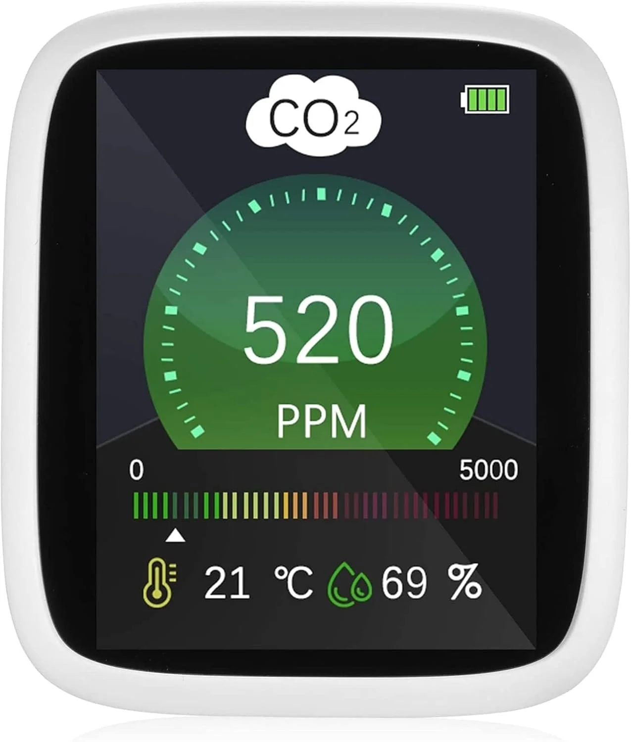 مانیتور دی اکسید کربن SVASTY، دستگاه تشخیص CO2 سه در یک، اندازه گیری دما، رطوبت و کیفیت هوا، تستر مانیتور CO2 بادوام