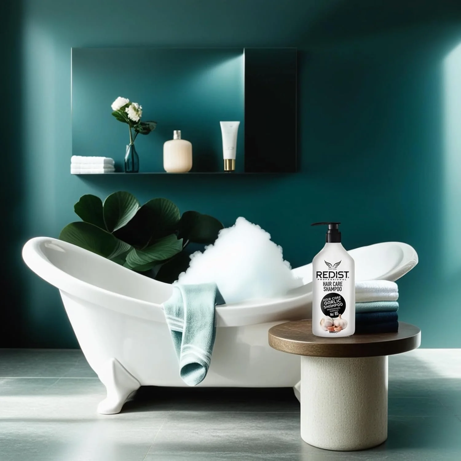 شامپو مراقبت از موی سر ردیست با عصاره سیر، حجم 1000 میلی لیتر، به همراه ماسک موی ترمیم کننده قوی سیر، ضد ریزش مو، مناسب برای بانوان و آقایان، موهای شکننده، خشک و آسیب دیده