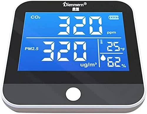 دستگاه قابل حمل سنجش کیفیت هوا، ردیاب مادون قرمز NDIR CO2، تشخیص CO2 در محیط داخلی، نمایشگر دما و رطوبت