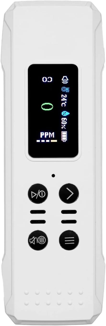 دستگاه تشخیص مونوکسید کربن 3 در 1 Labymos، قابل حمل 0-1000PPM، مینی سنجش کیفیت هوا با آلارم بند دار، سنسور دما و رطوبت، باتری داخلی 800mAh برای زیرزمین، سفر، کمپینگ، RV، خودرو