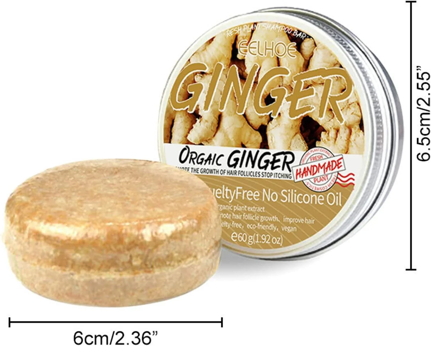 شامپو بار زنجبیلی ضد ریزش مو پپیسکی 60 گرمی، افزایش تغذیه مو، تقویت ریشه مو و رشد مو