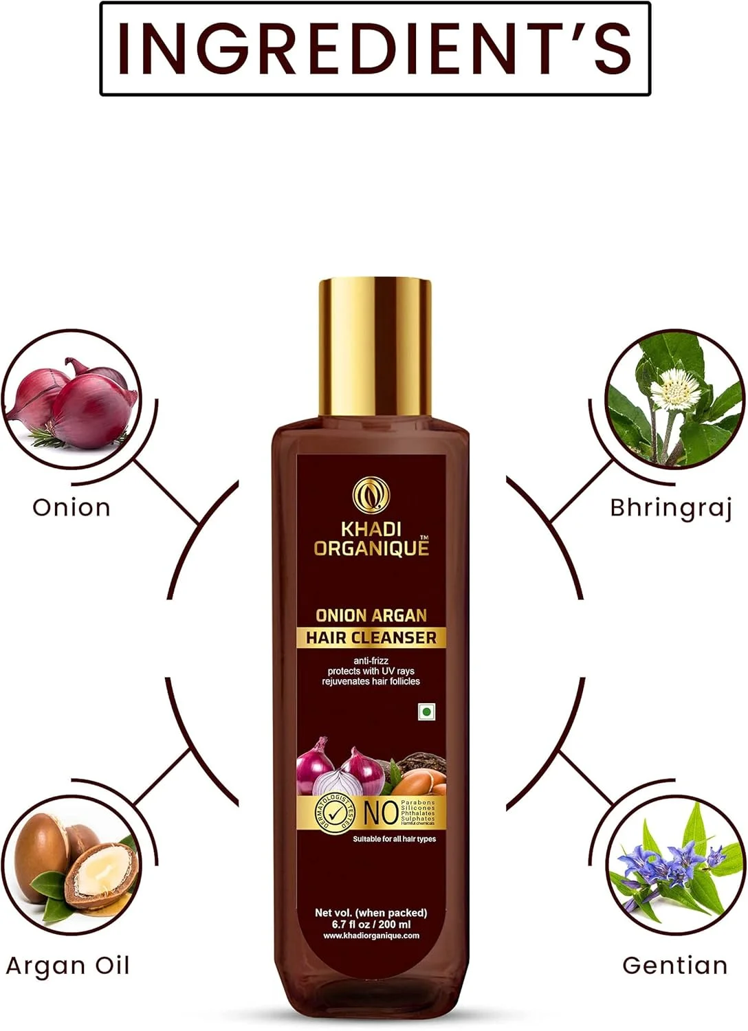 شوینده مو خادی ارگانیک پیاز آرگان، ضد وز، محافظت در برابر اشعه UV، احیا کننده فولیکول های مو 200 میلی لیتر (بسته 1 عددی) شوینده مو خادی ارگانیک پیاز آرگان، ضد وز، محافظت در برابر اشعه UV، احیا کننده فولیکول های مو 200 میلی لیتر (بسته 1 عددی)