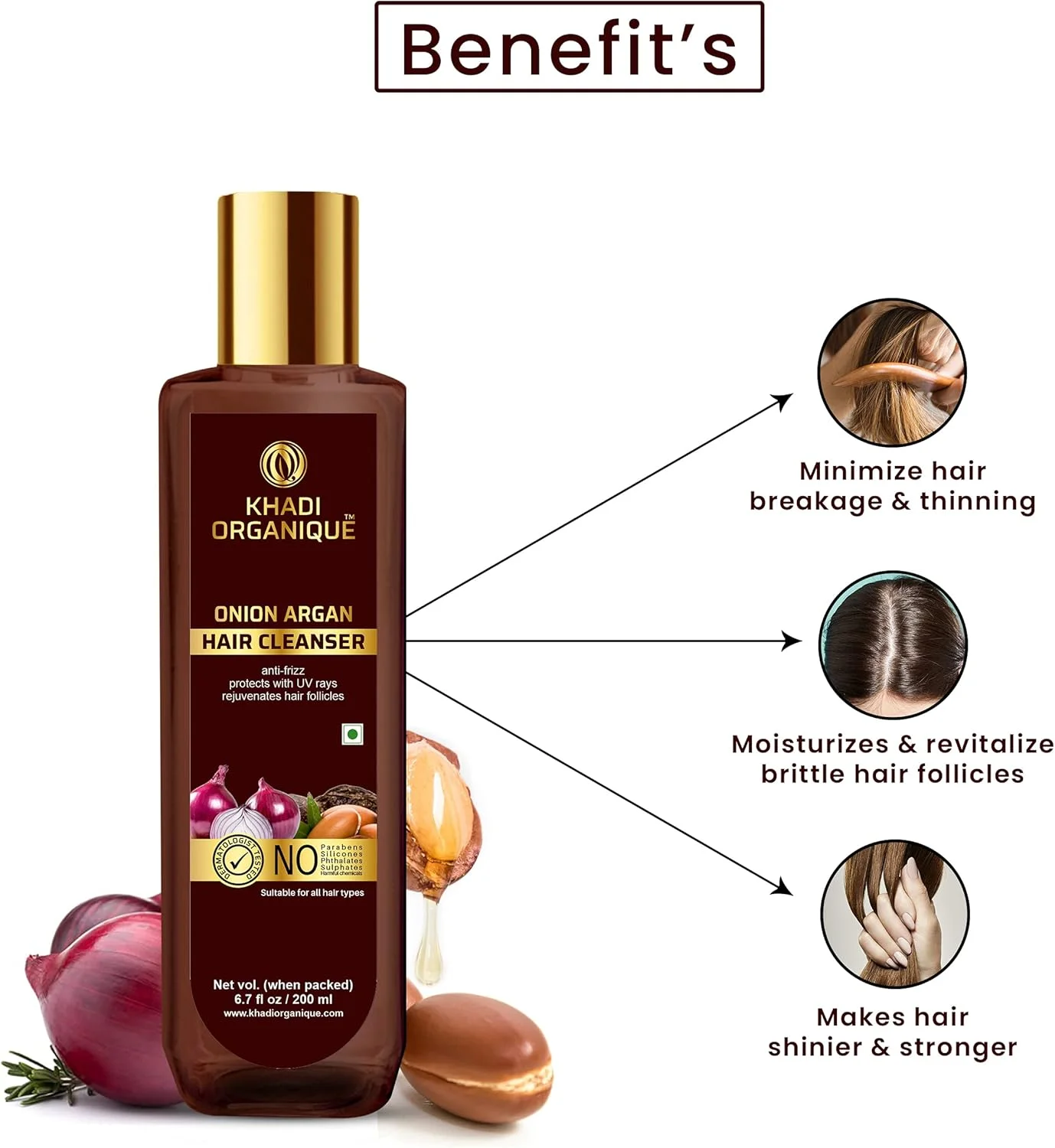 شوینده مو خادی ارگانیک پیاز آرگان، ضد وز، محافظت در برابر اشعه UV، احیا کننده فولیکول های مو 200 میلی لیتر (بسته 1 عددی) شوینده مو خادی ارگانیک پیاز آرگان، ضد وز، محافظت در برابر اشعه UV، احیا کننده فولیکول های مو 200 میلی لیتر (بسته 1 عددی)