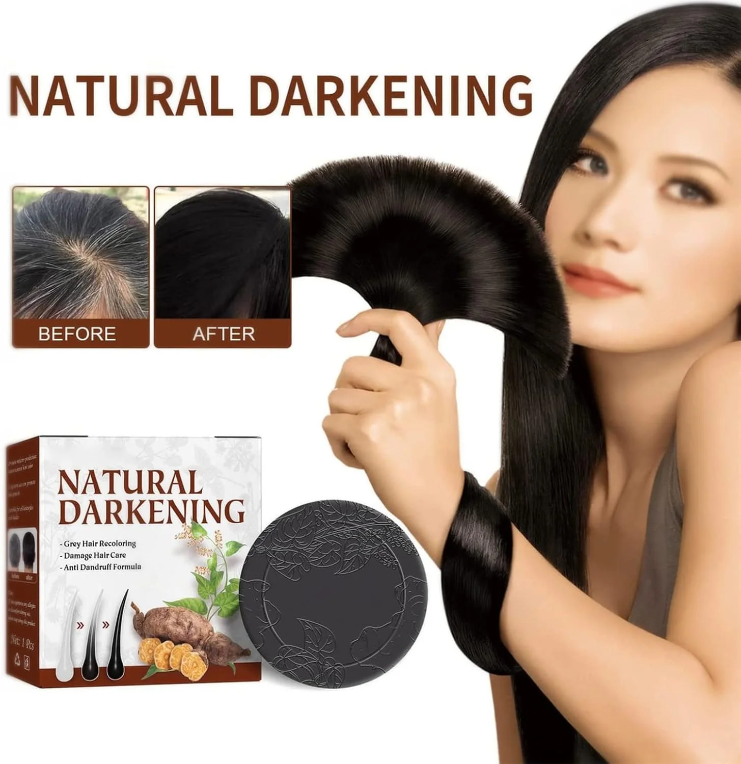 شامپو بار معکوس کننده خاکستری ارگانیک، شامپو بار تیره کننده مو، نرم کننده و اسانس ترمیم کننده طبیعی ارگانیک، شامپو بار جامد معکوس کننده خاکستری ارگانیک، ضد ریزش مو، مناسب برای همه (2 عدد) شامپو بار معکوس کننده خاکستری ارگانیک، شامپو بار تیره کننده مو، نرم کننده و اسانس ترمیم کننده طبیعی ارگانیک، شامپو بار جامد معکوس کننده خاکستری ارگانیک، ضد ریزش مو، مناسب برای همه (2 عدد)