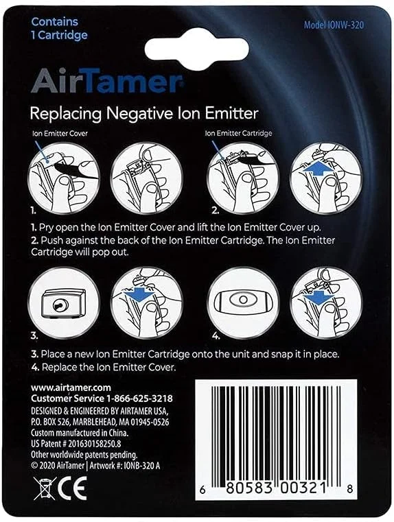 روکش های جایگزین فرستنده یون منفی تصفیه کننده هوای شخصی پیشرفته ایرتیمر - ساخته شده برای مدل A320 ایرتیمر (مشکی)